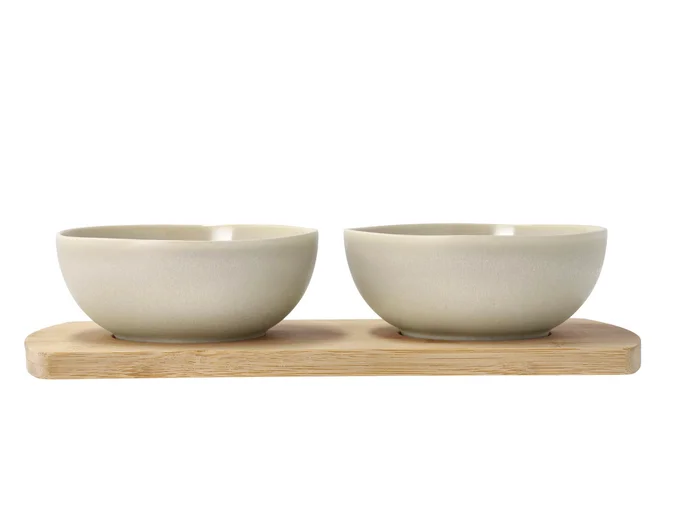 Produktbilde for Villa Collection Shoku Bambusbrett med 2 Skåler