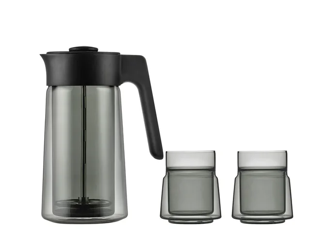 Produktbilde for Jacob Jensen Presskanne med 2 stk Glass