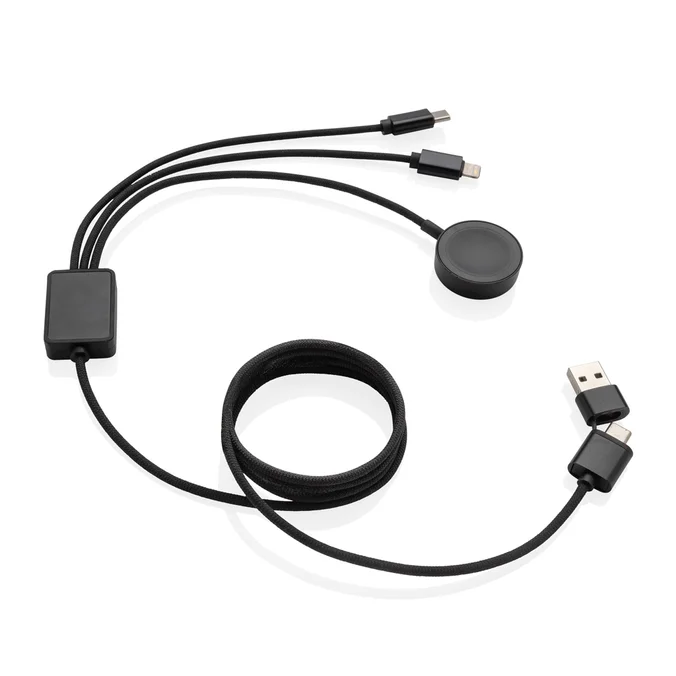 Produktbilde for XD Xclusive Terra RCS rPET 6-i-1 Ladekabel med Klokkelader