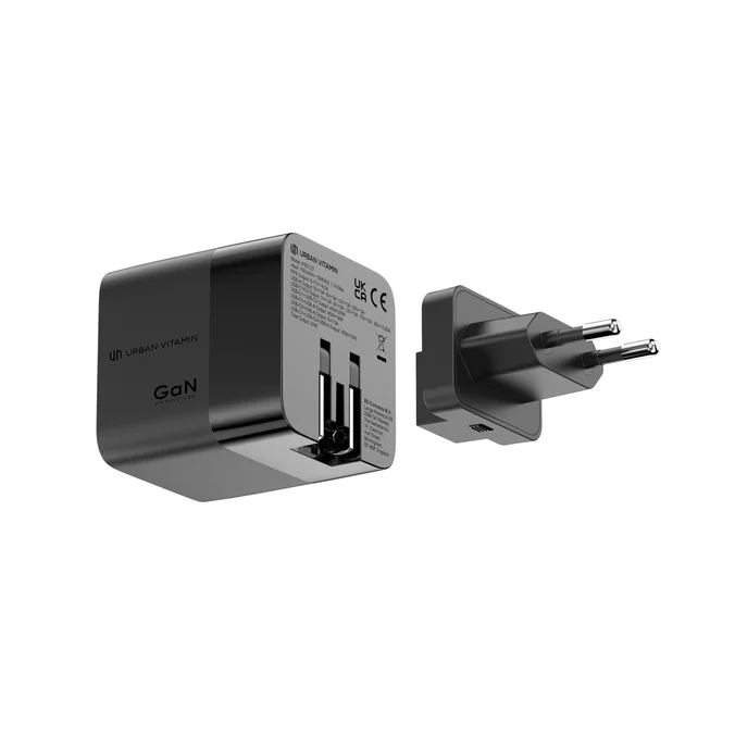 Produktbilde for Urban Vitamin Mendocino 65W GaN-lader med Uttrekkbar  Ladekabel