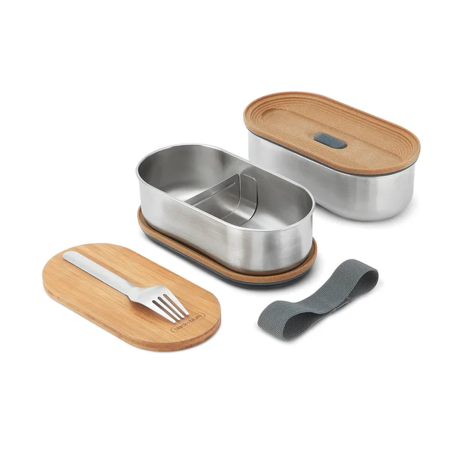 Produktbilde for Black + Blum Rustfritt Stål Tolags Matboks med Gaffel