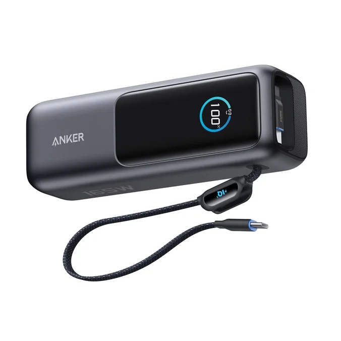 Produktbilde for Anker Powerbank 25.000 mAh 165W med Innebygd Uttrekkbar Ladekabel