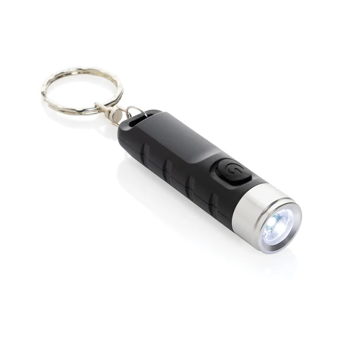 Produktbilde for XD Collection Globix RCS Resirkulert Plast Oppladbar USB Nøkkelring med LED Lommelykt 