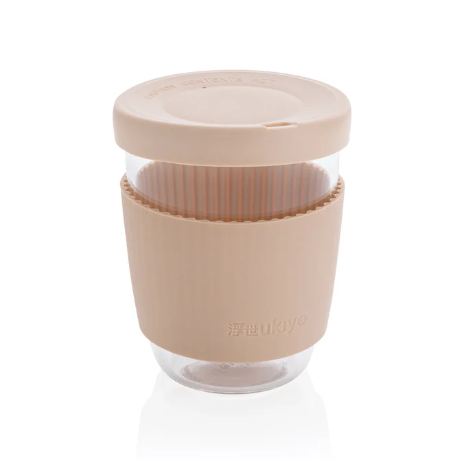 Produktbilde for Ukiyo 360 ml Borosilikat med Silikonlokk og -grep Glasskopp