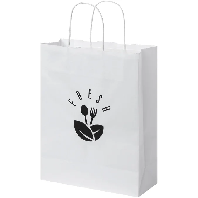 Produktbilde for Papirpose Medium (25 x 11 x 32 cm) 80 g/m2 Kraftpapir med Vridde Håndtak