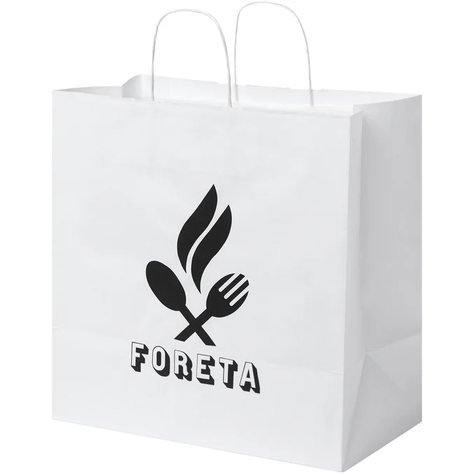 Produktbilde for Papirpose XL (34 x 20 x 35 cm) 80-90 g/m2 Kraftpapir med Vridde Håndtak