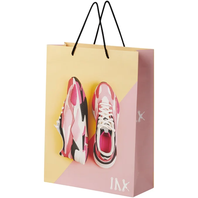 Produktbilde for Papirpose XL (31 x 12 x 41 cm) Håndlaget 170 g/m2 Laminert Papir med Plasthåndtak 
