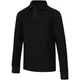 Hovedminiatyrbilde av Solid svart Elevate Zeus Bomull Half-Zip Langermet  Poloskjorte