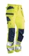 Hovedminiatyrbilde av Yellow/Navy Jobman 6523 Varsel Klasse 2 Håndverker Arbeidsbukse