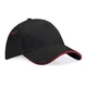 Hovedminiatyrbilde av Black/Classic Red Beechfield Bomull Ultimate  Caps