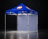 Miniatyrbilde 1 av Trykk på én side av vegg Popup-telt 3x3 meter med LED-lys, tak og bakvegg