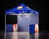 Miniatyrbilde 1 av Trykk på én side av veggene Popup-telt 3x3 meter med LED-lys, tak, bakvegg og to halvvegger