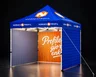 Miniatyrbilde 1 av Trykk på én side av veggene Popup-telt 3x3 meter med LED-lys, tak og tre vegger