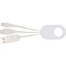 Miniatyrbilde 1 av Hvit Troop Resirkulert Plast 4-i-1  Ladekabel