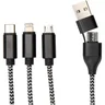 Miniatyrbilde 4 av Solid svart Alphecca Resirkulert Aluminium og RPET 5-i-1 Ladekabel