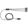 Miniatyrbilde 1 av Solid svart Alphecca Resirkulert Aluminium og RPET 5-i-1 Ladekabel