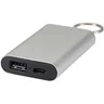 Miniatyrbilde 3 av Sølv Arcturus Resirkulert Aluminium 2000 mAh Powerbank med Nøkkelring
