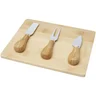 Miniatyrbilde 3 av Natur Seasons Ement Bambus Ostebrett med 3 Kniver