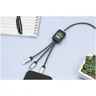 Miniatyrbilde 7 av Melert svart SCX.design C33 RPET 60W Lysende Logo Ladekabel