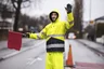 Miniatyrbilde 4 av Yellow/Navy Jobman 1566 Hi-Vis Kl 3 Teknisk Regnjakke
