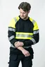 Miniatyrbilde 1 av Black/HV Yellow Jobman Hi-Vis Collegegenser med Refleks