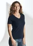 Miniatyrbilde 9 av Black Cottover Stretch V-hals T-skjorte Dame