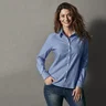 Miniatyrbilde 8 av Lt Blue Cottover Oxford Skjorte Dame