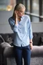 Miniatyrbilde 5 av Blue Jaquard J. Harvest & Frost Yellow Bow 55 Contemporary Fit Skjorte Dame
