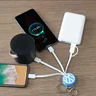 Miniatyrbilde 2 av 25-47-dra-6010 Krystallbukt 3-i-1 Ladekabel med Nøkkelring