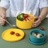 Miniatyrbilde 1 av 1300 ml Messingport Rund Silikon Matboks