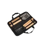 Miniatyrbilde 1 av 25-47-drd-5943-b Fort Rustfritt Stål og Tre 4 stk BBQ Sett