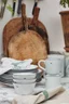 Miniatyrbilde 3 av Beige/Dark Blue (LX) Lexington Stoneware Håndmalt Keramikk Serveringsbolle