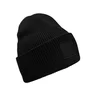 Miniatyrbilde 1 av Black Beechfield Deep Cuffed GRS Resirkulert Polyester Ribbestrikket Lue