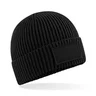 Miniatyrbilde 1 av Black Beechfield Resirkulert Polyester Ribbestrikket Patch Lue