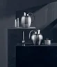Miniatyrbilde 2 av Blankpolert Stål Georg Jensen Bernadotte Sukkerskål med Skje