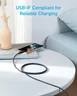 Miniatyrbilde 4 av Grå Anker Flettet Nylon USB-C til USB-C 60W Ladekabel