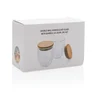 Miniatyrbilde 6 av Gjennomsiktig XD Collection 250 ml Dobbelvegget Borosilikat med Bambuslokk 2-pack Glasskopper