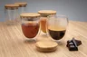 Miniatyrbilde 8 av Gjennomsiktig XD Collection 250 ml Dobbelvegget Borosilikat med Bambuslokk 2-pack Glasskopper