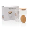 Miniatyrbilde 4 av Gjennomsiktig XD Collection 350 ml Dobbelvegget Borosilikat med Bambuslokk 2-pack Glasskopper