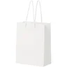 Miniatyrbilde 4 av Hvit Papirpose Medium (18 x 9 x 23 cm) Håndlaget 170 g/m2 Laminert Papir med Plasthåndtak