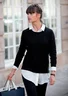 Miniatyrbilde 1 av Black Nimbus Brighton Bomull og Nylon O-Neck  Strikkegenser Dame