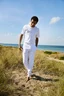 Miniatyrbilde 1 av Hvit Neutral Tiger Cotton Joggebukser