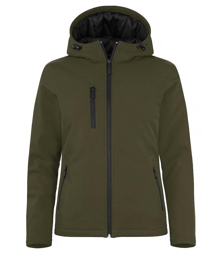 Hovedminiatyrbilde av Fog Green Clique Vattert Hoody Softshelljakke Dame