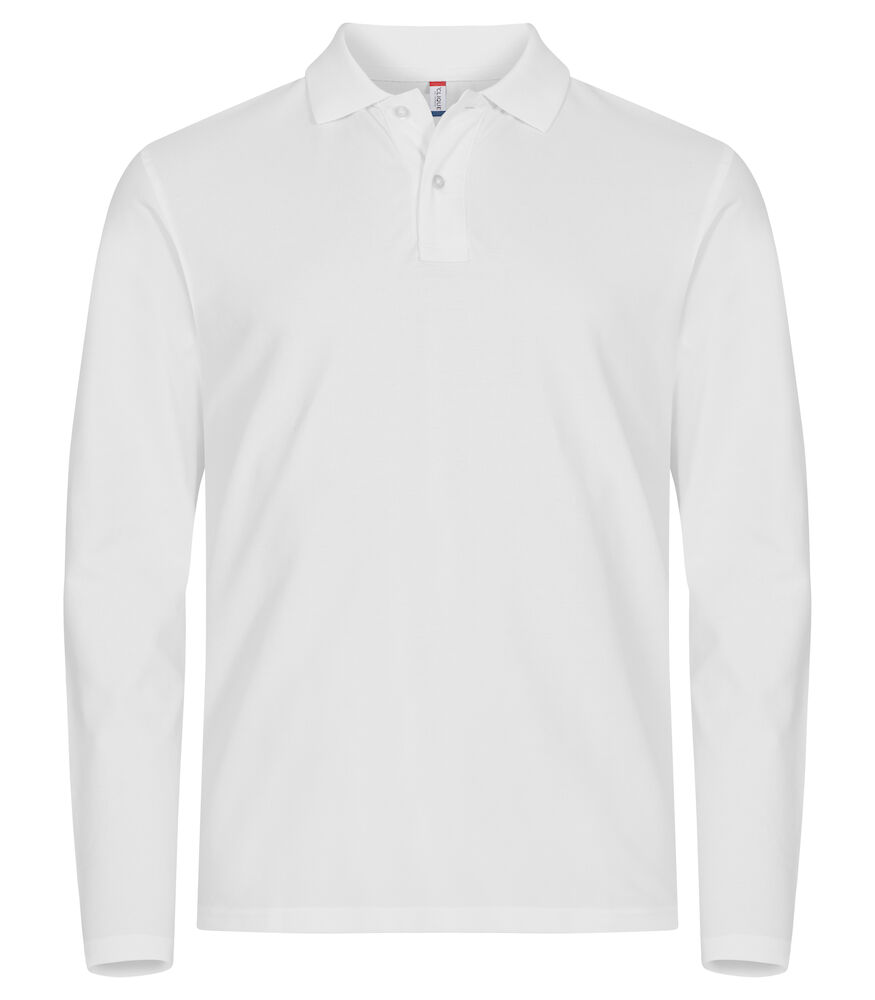 Hovedminiatyrbilde av White Clique Stretch Premium Langermet Poloskjorte