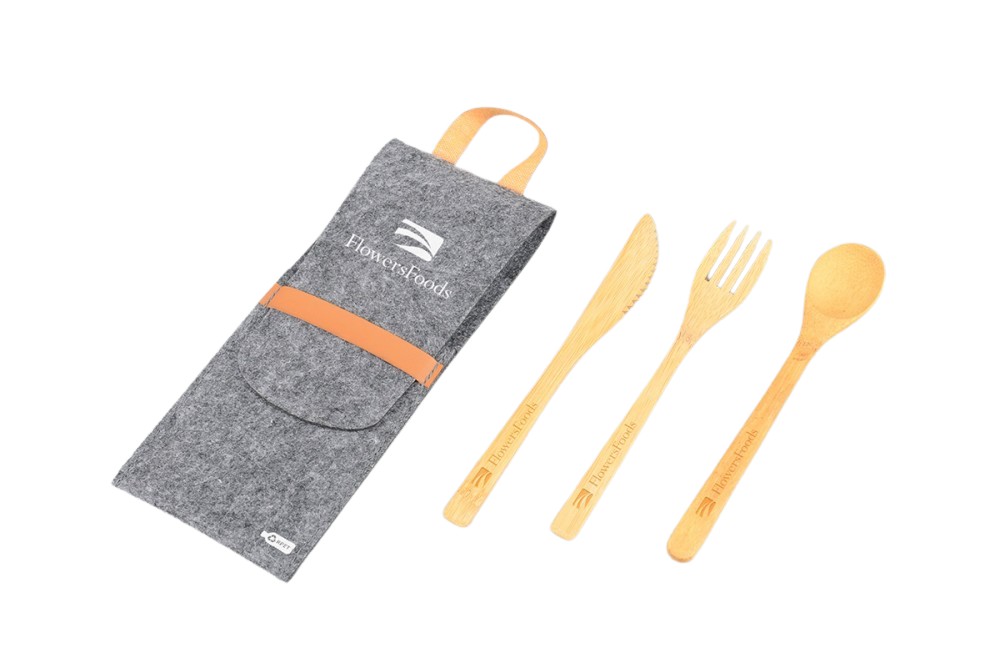 Produktbilde for Düssel Bambus Bestikksett med RPET Filtetui
