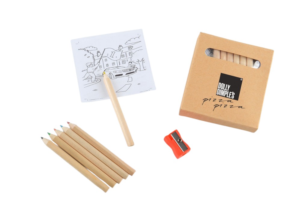 Produktbilde for Ecoa Resirkulert Kartong Sett med Fargeblyanter og Bok