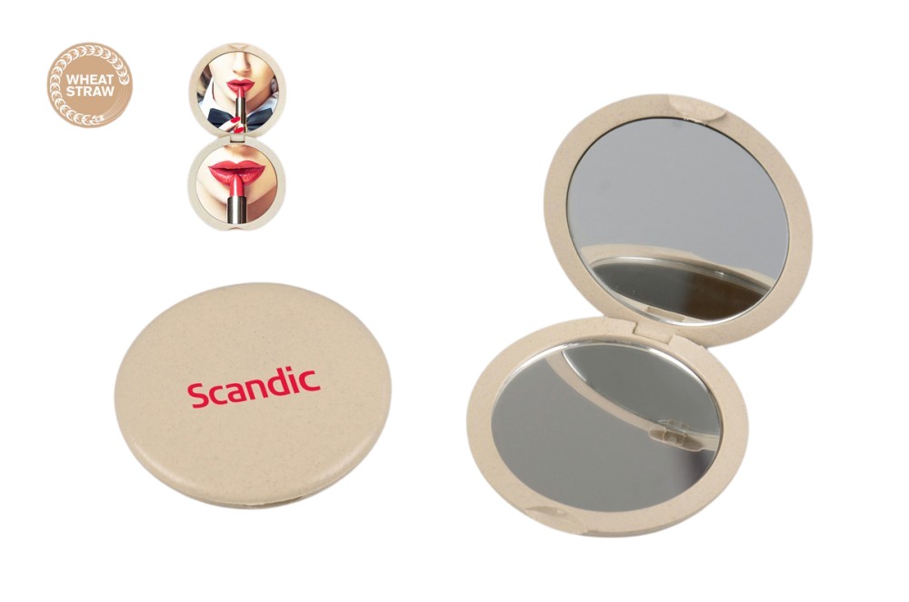 Produktbilde for City Hvetehalm Dobbeltsidig Lommespeil