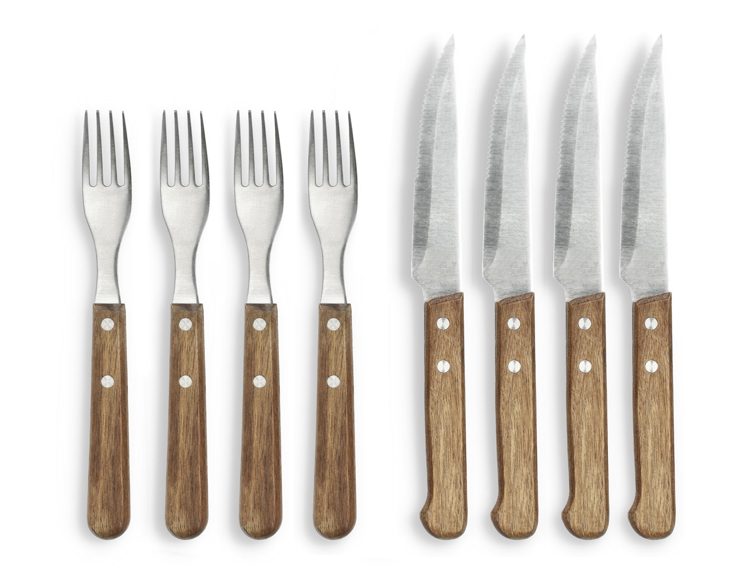 Produktbilde for HOLM Rustfritt Stål og Akasietre 8 deler Biffbestikk 