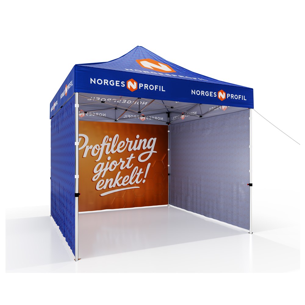 Popup-telt i NorgesProfil-design