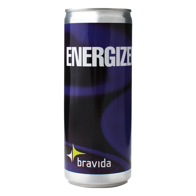 Profilert energidrikk med logo i 250 ml boks